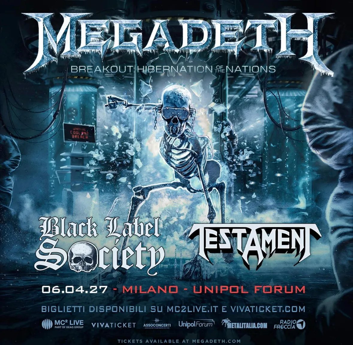 Locandina Megadeth Breakout: Hibernation Nations 2027 a Milano (Milano)