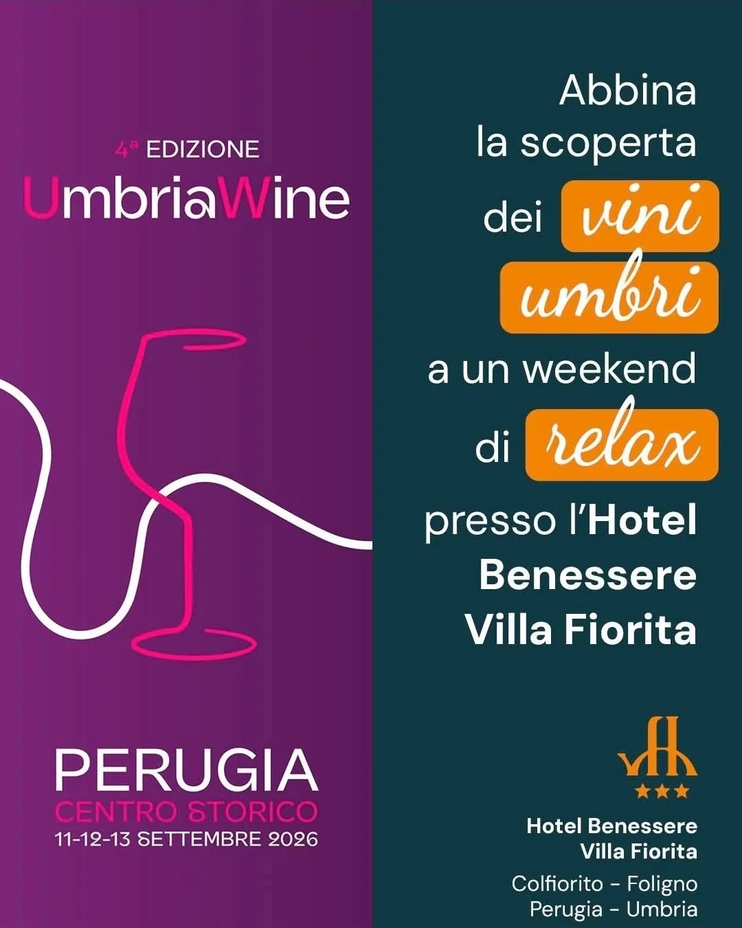 Locandina 4ª Edizione Umbria Wine 2026 a Foligno (Perugia)