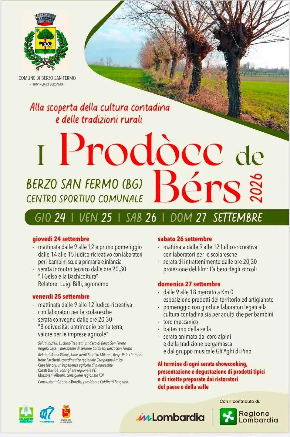 Locandina Laboratori per le scolaresche a Berzo San Fermo (Bergamo)