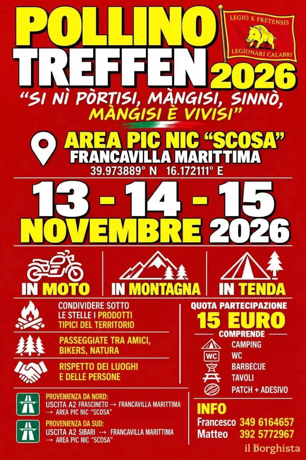 Locandina Pollino Treffen 2026 a Francavilla Marittima (Cosenza)