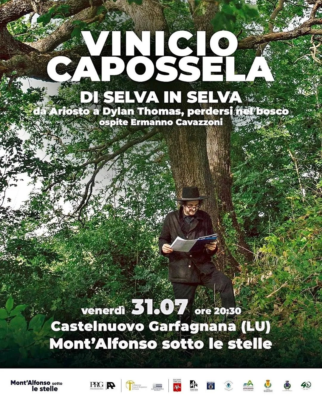 Locandina Vinicio Capossela - Di Selva in Selva 2026 a Castelnuovo di Garfagnana (Lucca)