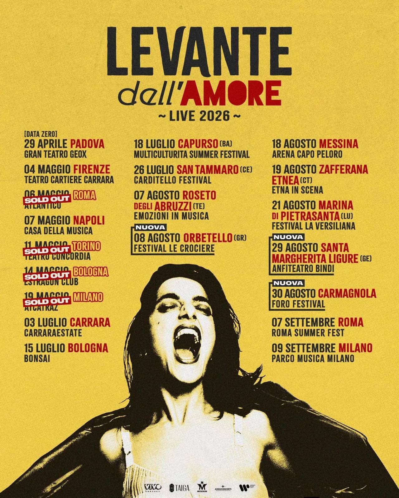 Locandina LeVant dell'Amore - Live 2026 - Firenze a Firenze (Firenze)