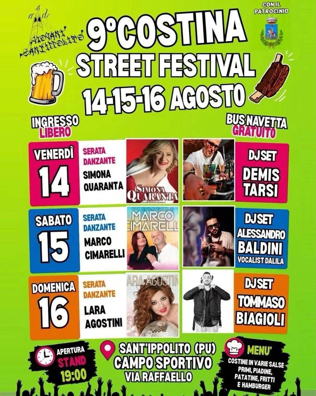 Locandina 9° Costina Street Festival 2026 a Sant'Ippolito (Pesaro e Urbino)