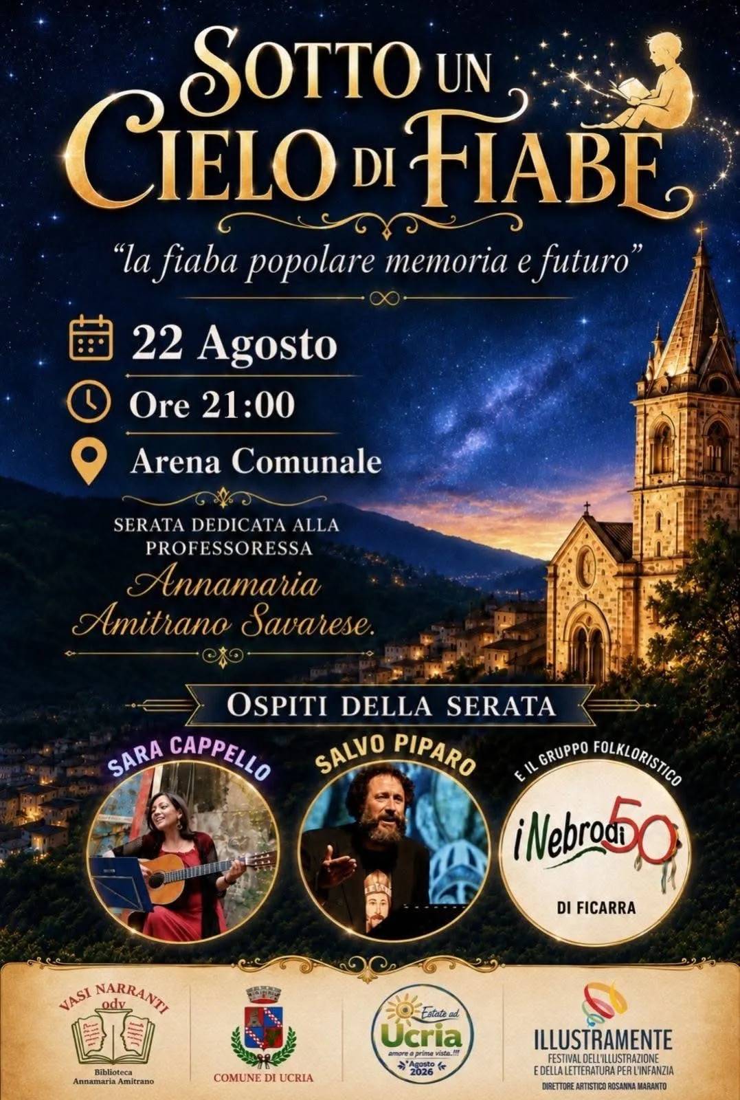 Locandina Sotto un Cielo di Fiabe 2026 a Ucria (Messina)
