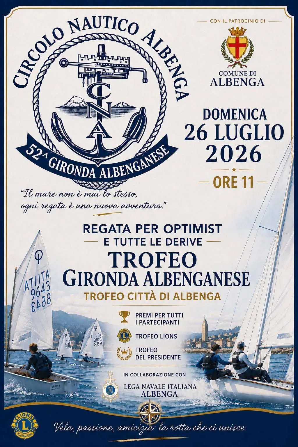 Locandina 52ª Gironda Albenganese 2026 a Albenga (Savona)