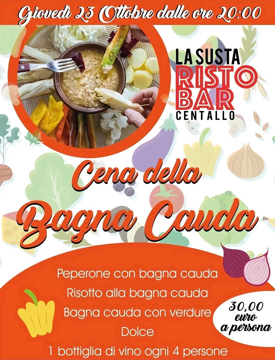 Locandina Cena della Bagna Cauda 2026 a Centallo (Cuneo)