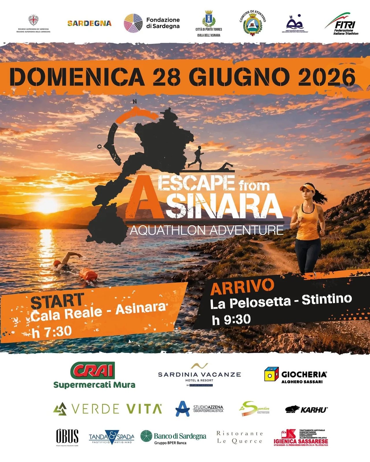 Locandina Escape from Asinara 2026 a Stintino (Sassari)
