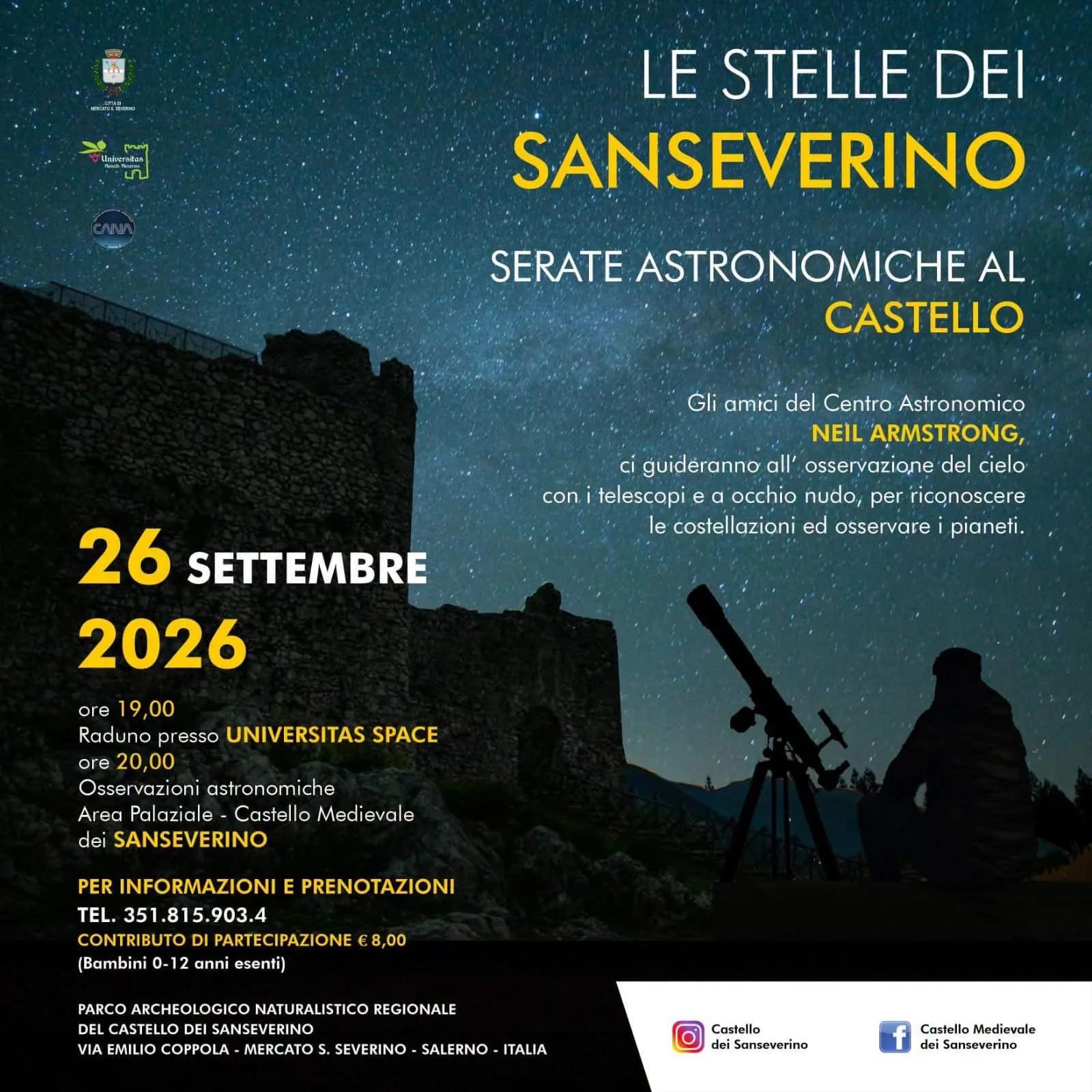 Locandina Le Stelle dei Sanseverino 2026 a Mercato San Severino (Salerno)