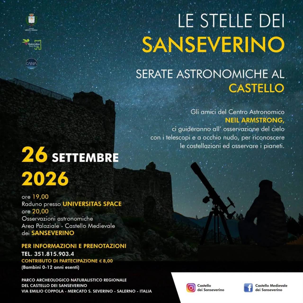 Locandina Le Stelle dei Sanseverino 2026 a Mercato San Severino (Salerno)