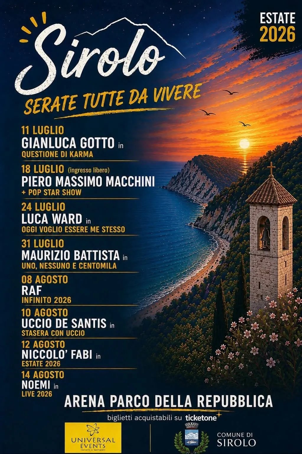 Locandina Raf — Infinito 2026 a Sirolo (Ancona)