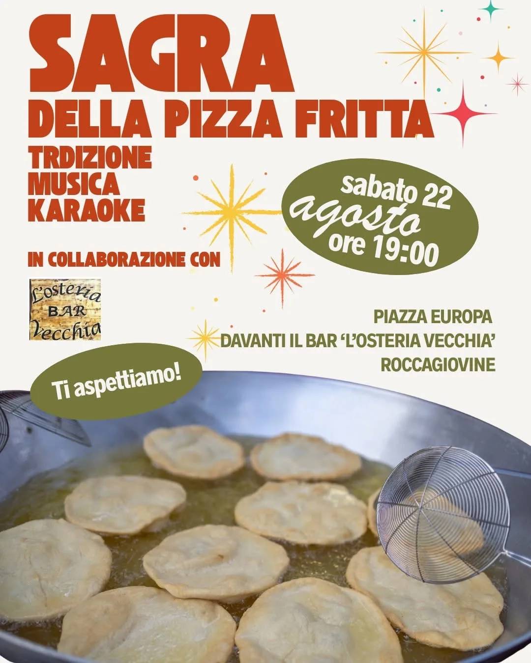 Locandina Sagra della Pizza Fritta 2026 a Roccagiovine (Roma)
