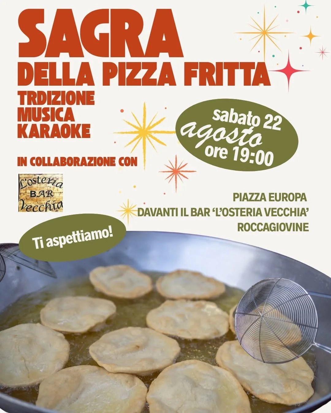 Locandina Sagra della Pizza Fritta 2026 a Roccagiovine (Roma)
