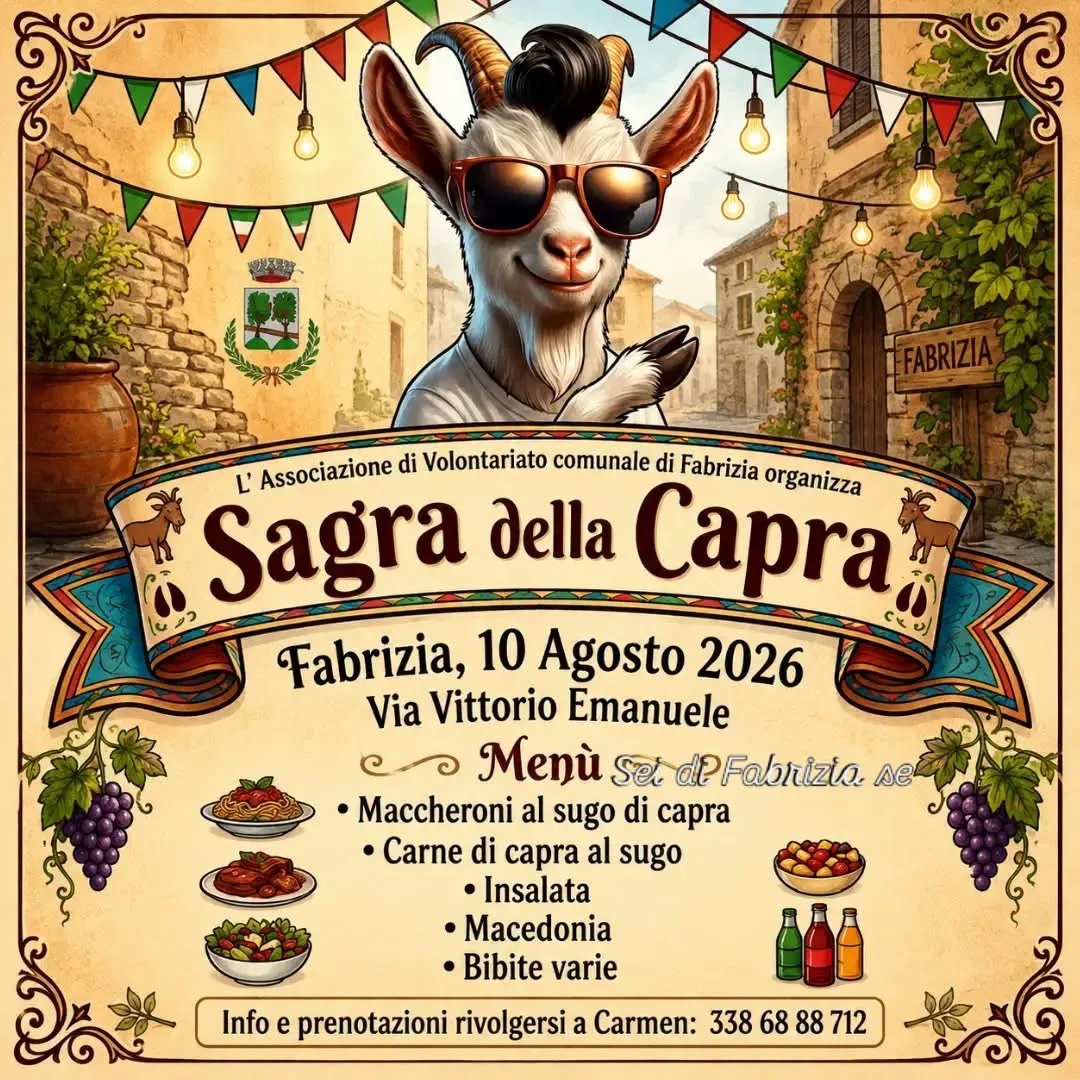 Locandina Sagra della Capra 2026 a Fabrizia (Vibo valentia)