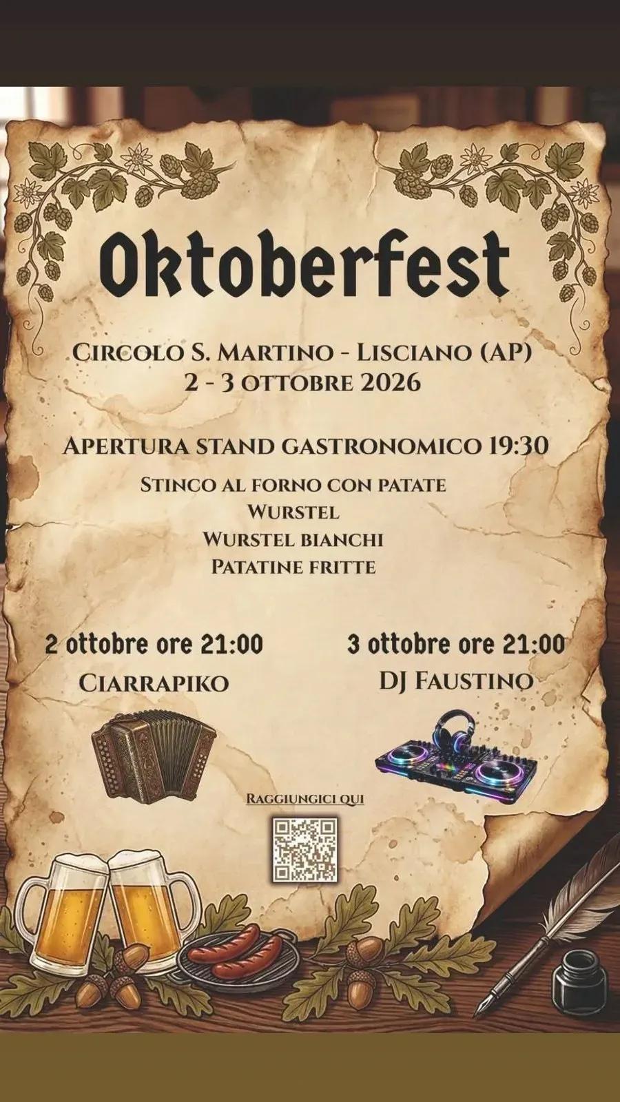 Locandina Oktoberfest 2026 a Lisciano (Ascoli Piceno)