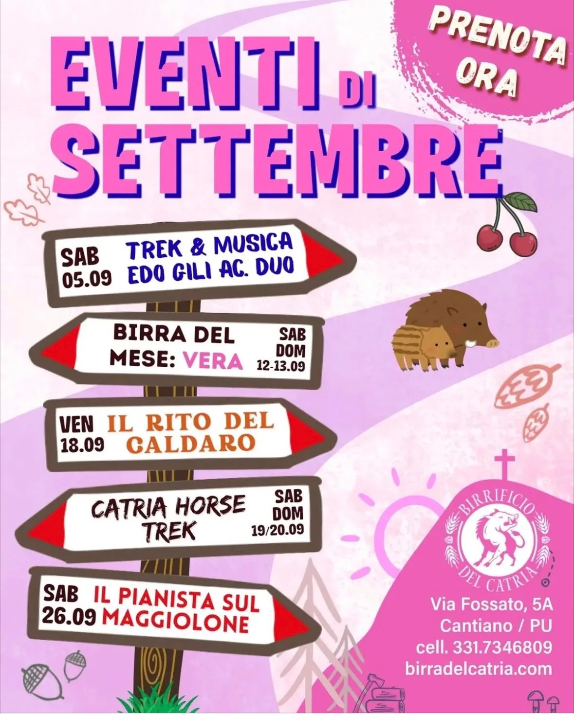 Locandina calendario eventi settembre 2026 a Cantiano (PU)