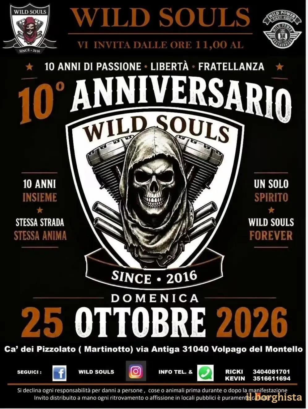 Locandina 10° Anniversario Wild Souls 2026 a Volpago del Montello (Treviso)