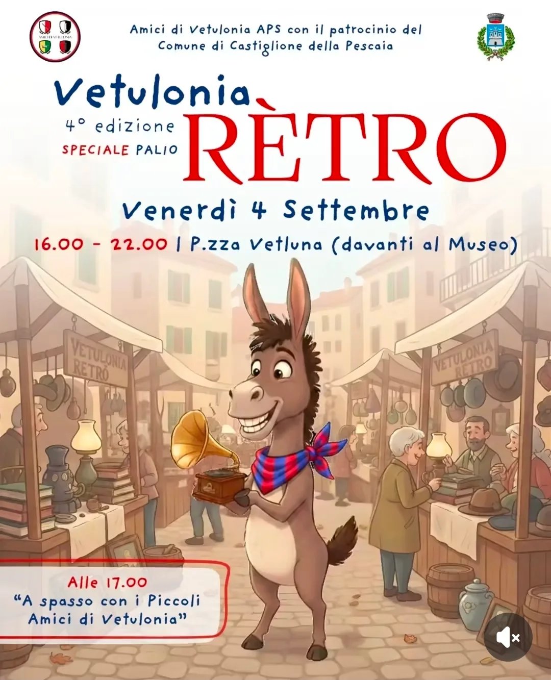 Locandina 4ª Edizione Vetulonia Retro Speciale Palio 2026 a Castiglione della Pescaia (Grosseto)