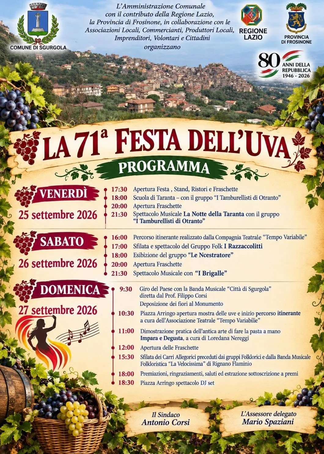 Locandina Apertura fraschette a Sgurgola (Frosinone)