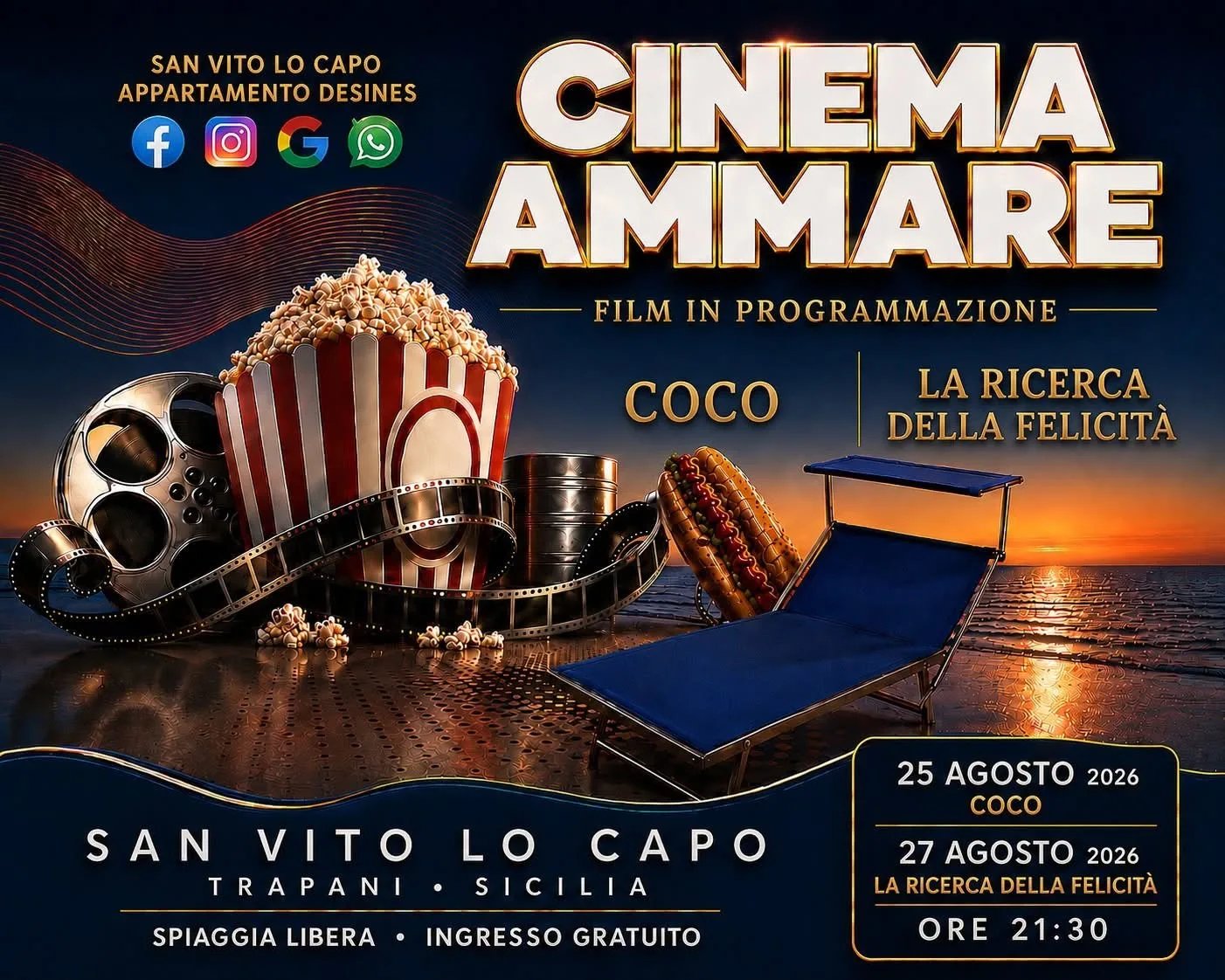 Locandina Cinema Ammare 2026 a San Vito Lo Capo (Trapani)