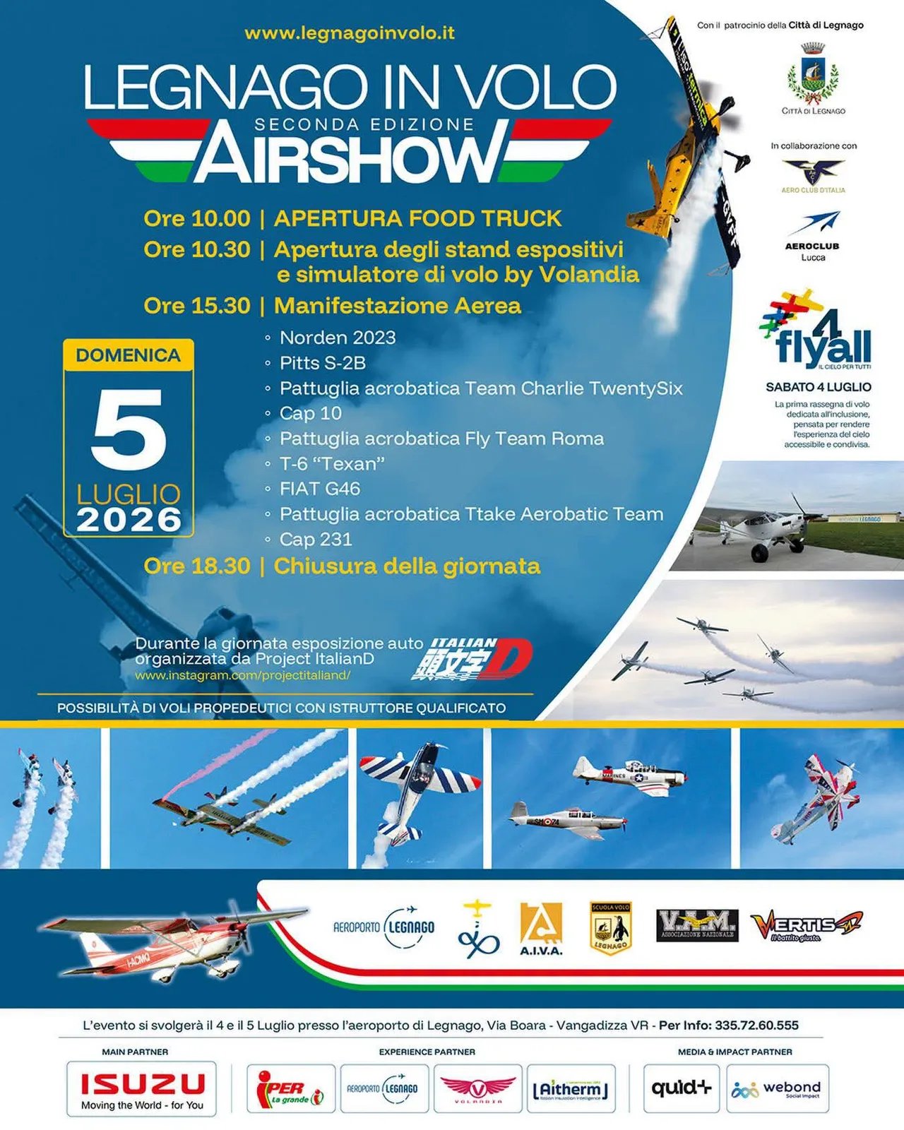 Locandina Legnago in Volo Airshow — 2ª ed. 2026 a Legnago (Verona)