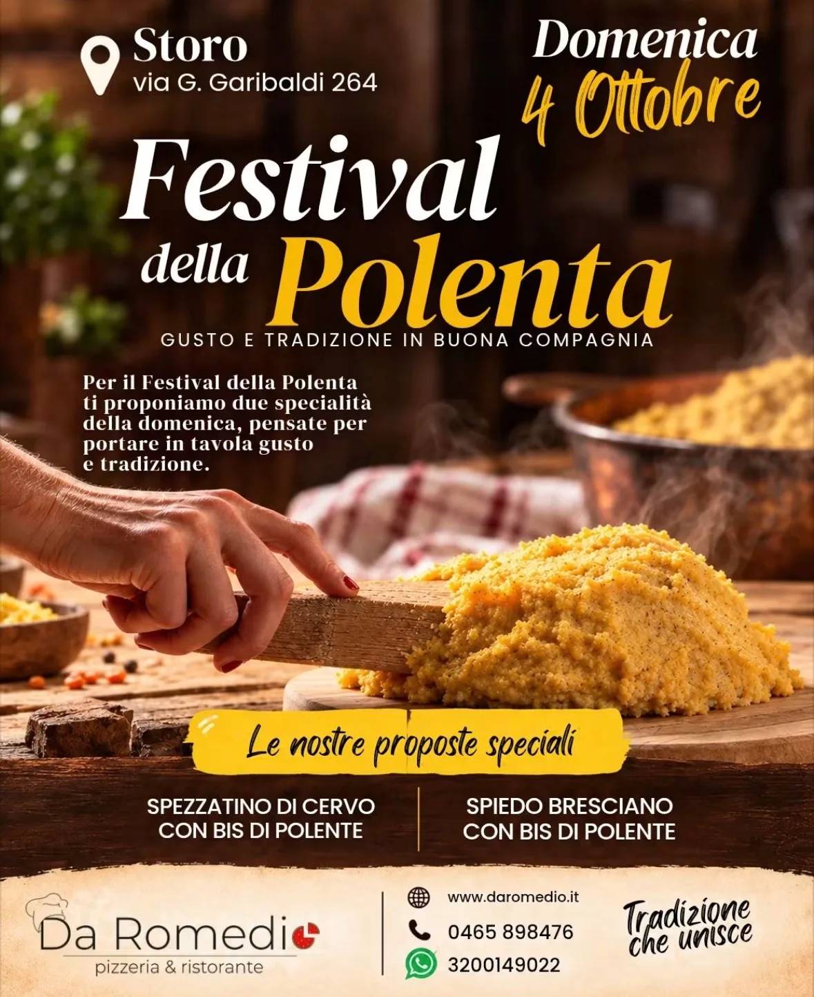 Locandina Festival della Polenta 2026 a Storo (Trento)