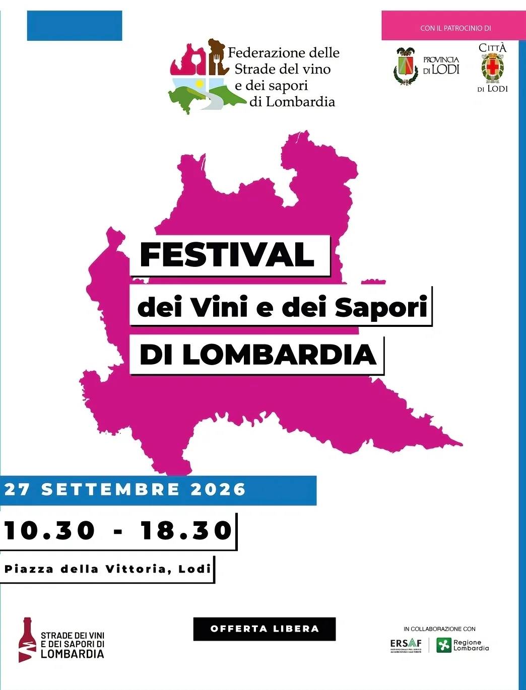 Locandina Festival dei Vini e dei Sapori di Lombardia 2026 a Lodi (Lodi)