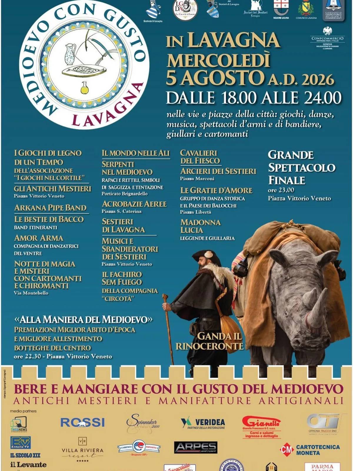 Locandina Medioevo con Gusto Lavagna 2026 a Lavagna (Genova)