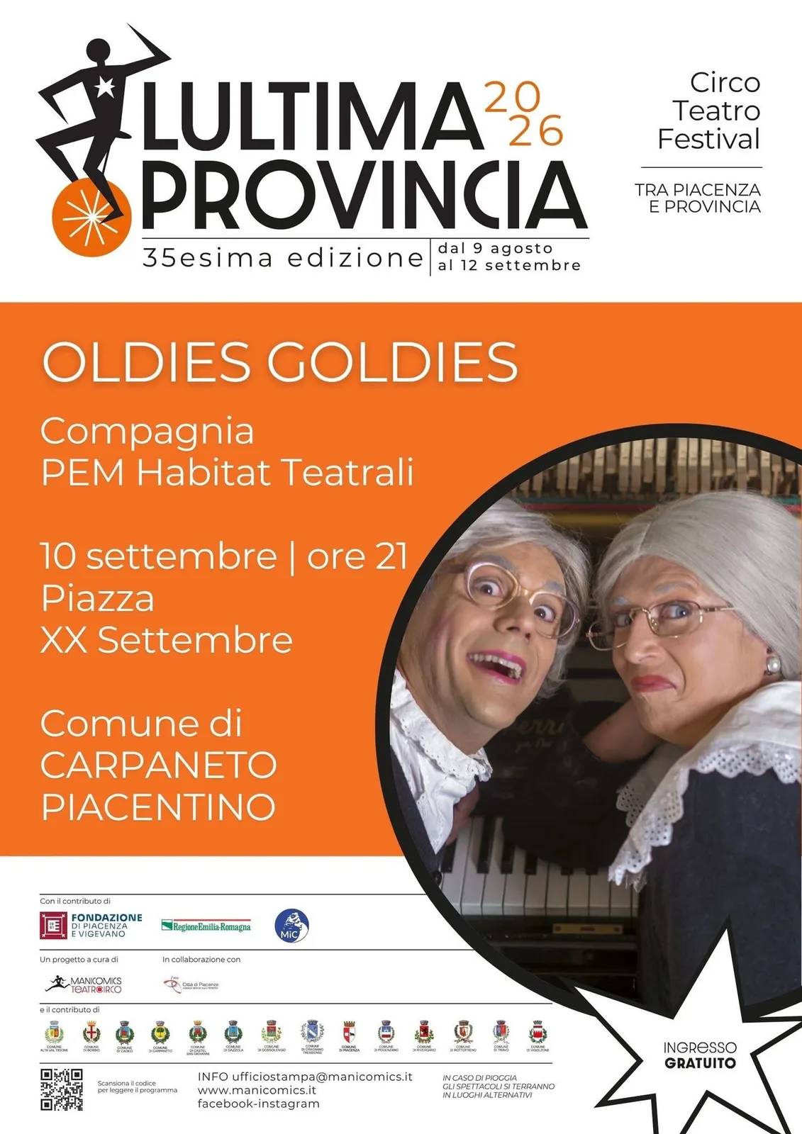 Locandina Oldies Goldies — L'Ultima Provincia 2026 a Carpaneto Piacentino (Piacenza)