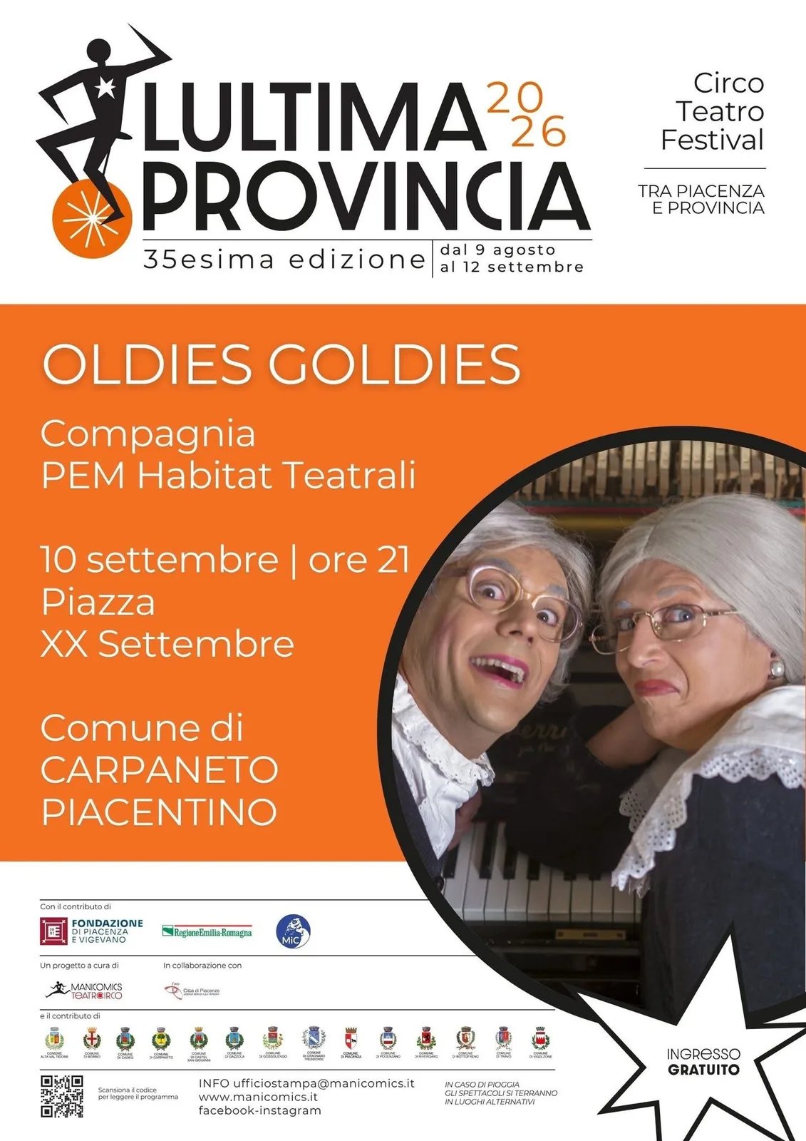Locandina Oldies Goldies — L'Ultima Provincia 2026 a Carpaneto Piacentino (Piacenza)