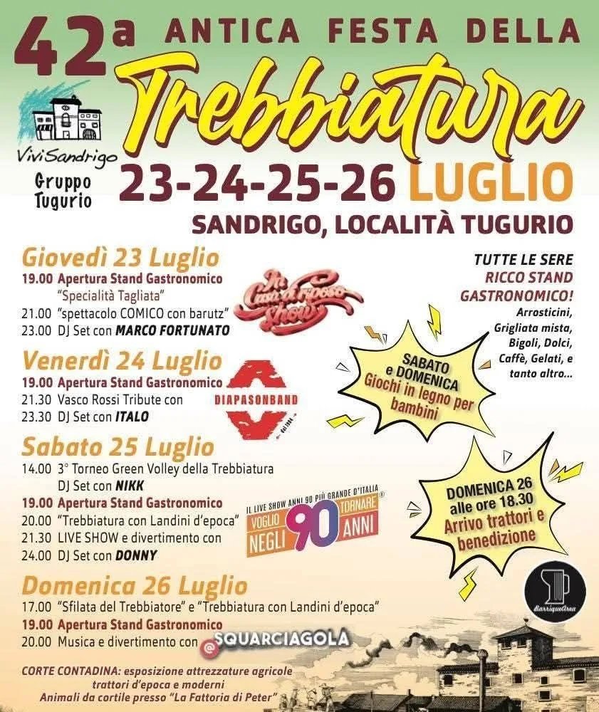 Locandina 42ª Antica Festa della Trebbiatura 2026 a Sandrigo (Vicenza)