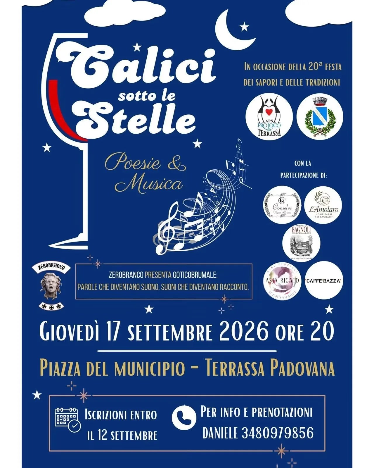 Locandina Calici sotto le Stelle 2026 a Terrassa Padovana (Padova)