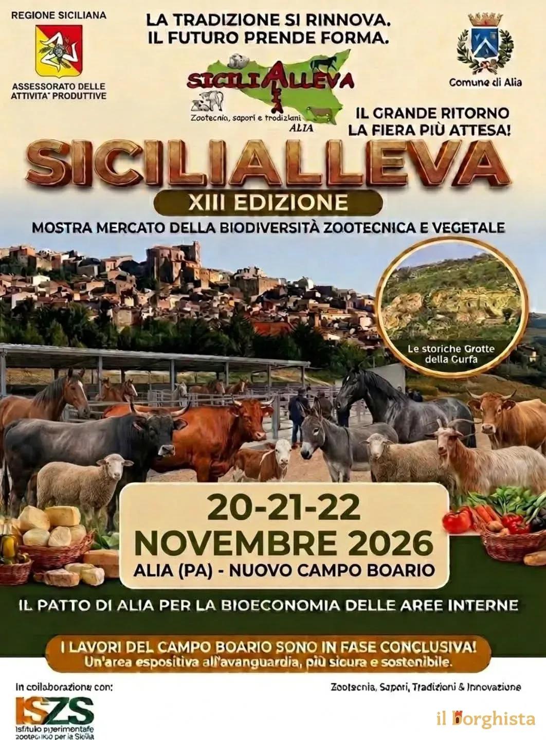 Locandina XIII Edizione SiciliAlleva 2026 a Alia (Palermo)