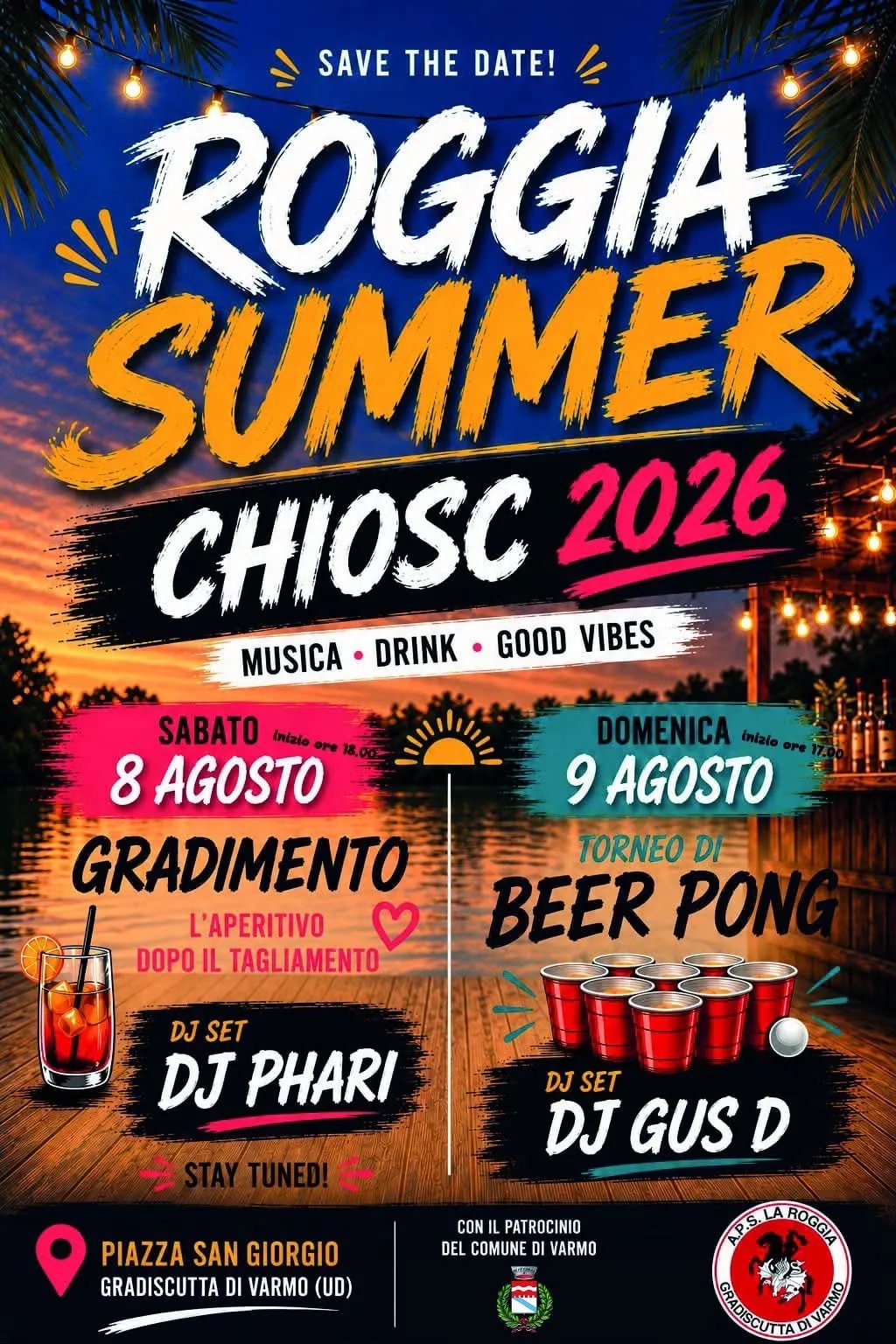 Locandina Roggia Summer Chiosc 2026 - 9 Agosto a Varmo (Udine)