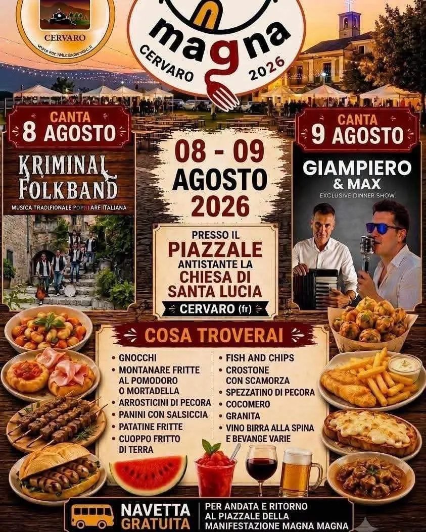 Locandina Magna Magna 2026 a Cervaro — 08-09 Agosto a Cervaro (Frosinone)