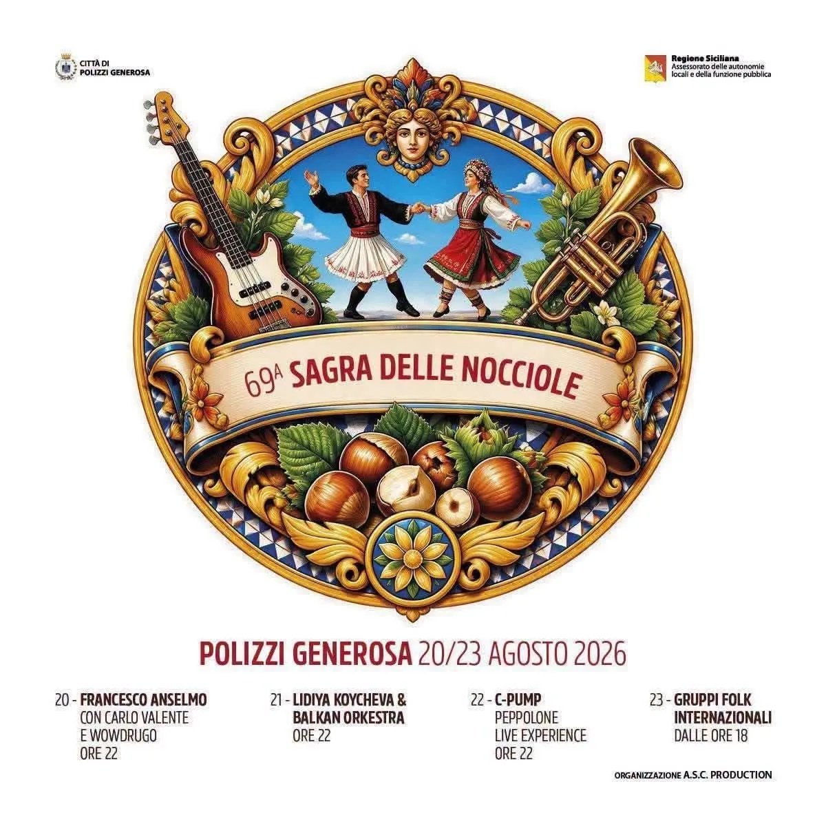 Locandina 69ª Sagra delle Nocciole Polizzi Generosa 2026 a Polizzi Generosa (Palermo)
