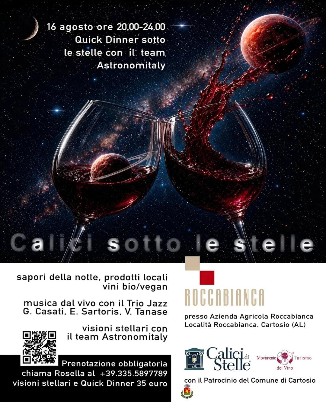 Locandina Calici sotto le stelle 2026 a Cartosio (Alessandria)