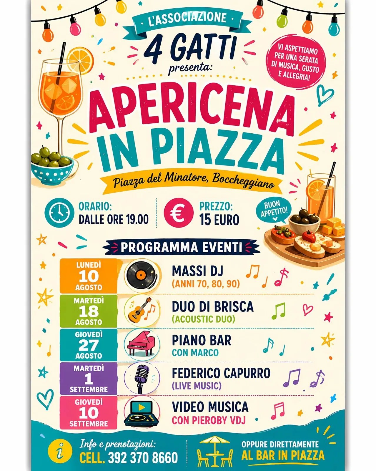 Locandina calendario eventi estate 2026 a Montieri (Grosseto)