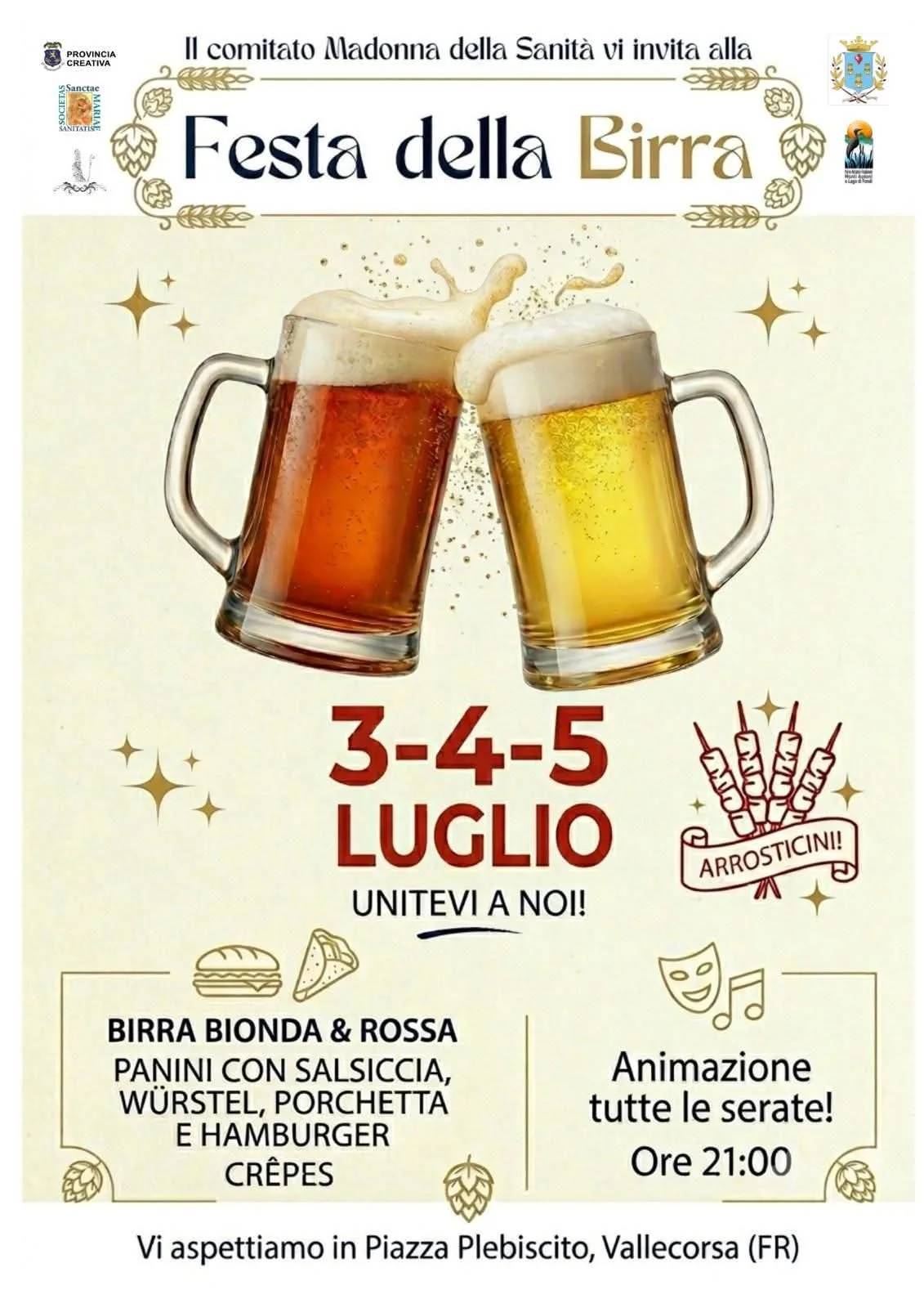 Locandina Festa della Birra 2026 a Vallecorsa (Frosinone)