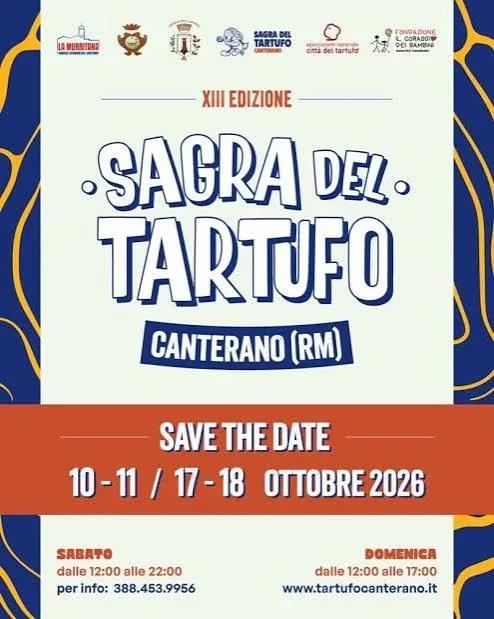 Locandina XIII Sagra del Tartufo 2026 a Canterano (Roma)