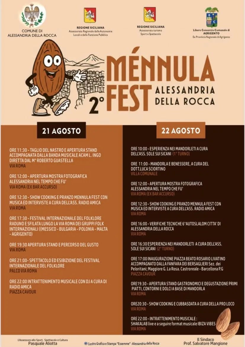 Locandina 2° Mennula Fest Alessandria della Rocca 2026 a Alessandria della Rocca (Agrigento)