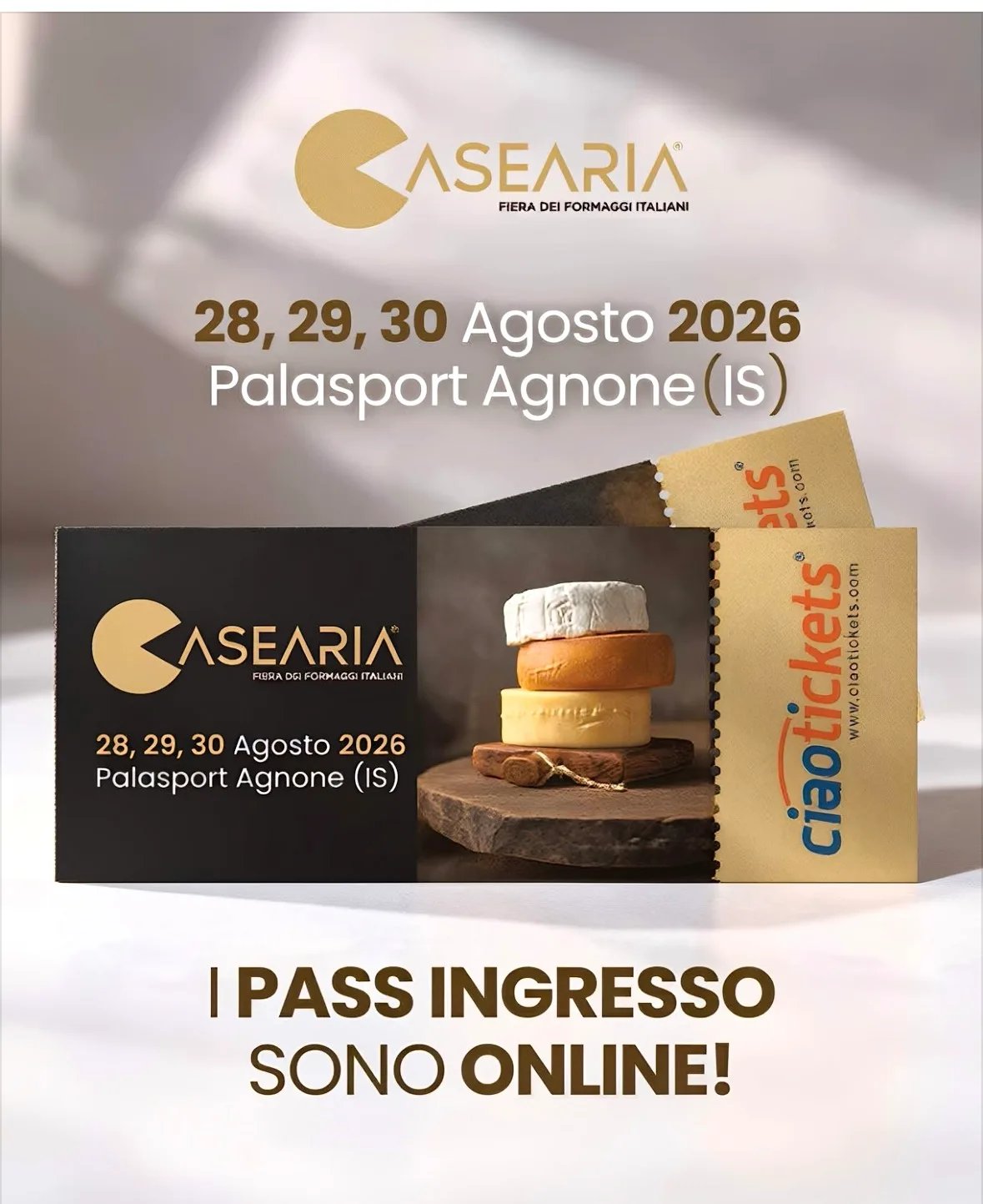 Locandina Casearia Fiera dei Formaggi Italiani 2026 a Agnone (Isernia)