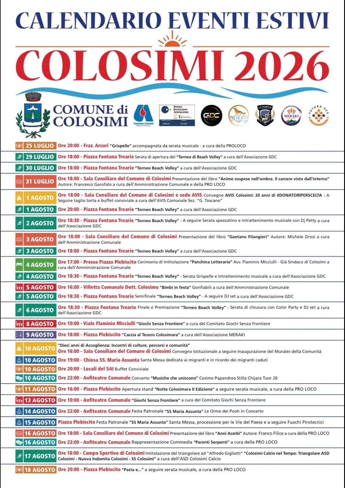 Locandina Triangolare "Colosimi Calcio nel Tempo" 2026 a Colosimi (Cosenza)