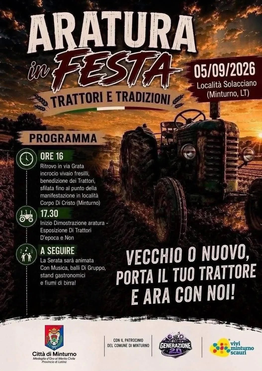 Locandina Aratura in Festa 2026 a Minturno (Latina)