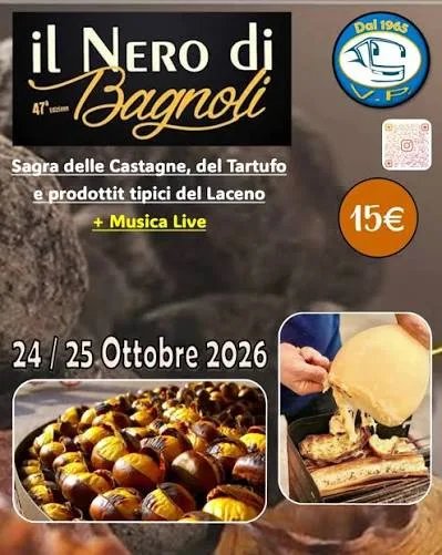 Locandina 47ª Sagra delle Castagne, del Tartufo e Prodotti Tipici del Laceno 2026 a Bagnoli Irpino (Avellino)