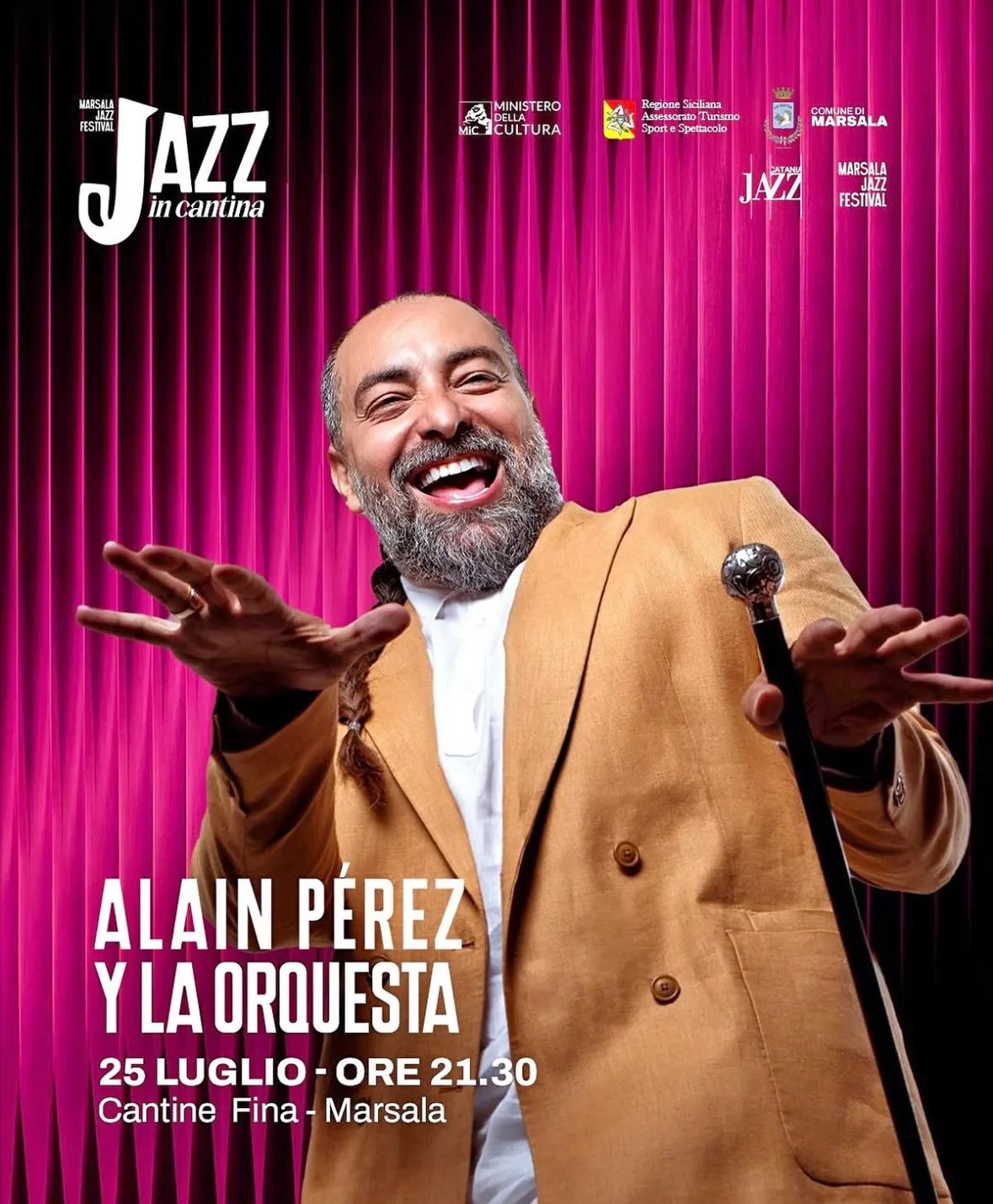 Locandina Marsala Jazz Festival 2026 Alain Pérez la Orquesta a Marsala (Trapani)