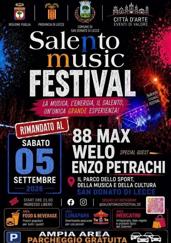 Locandina Salento Music Festival 2026 a San Donato di Lecce (Lecce)