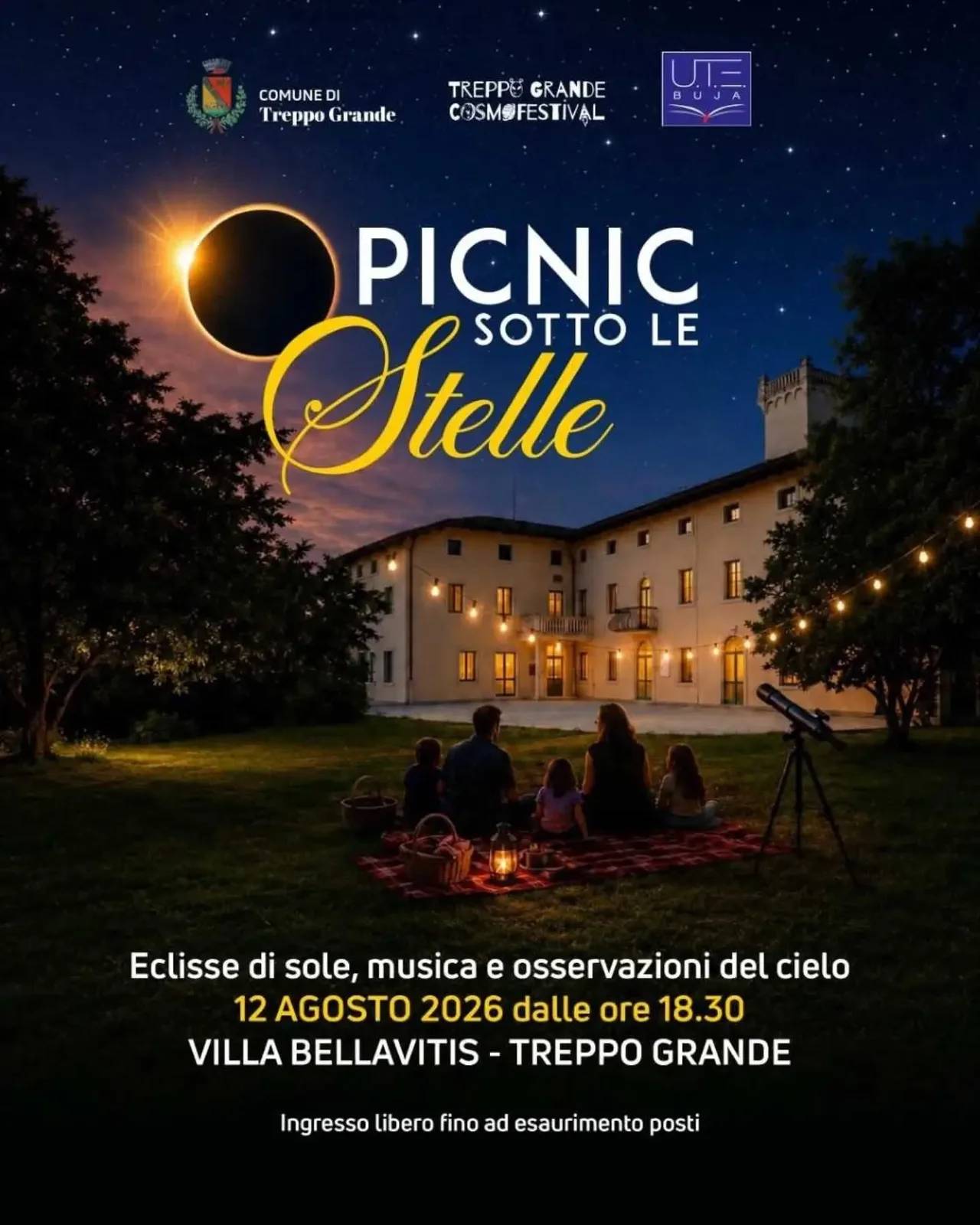 Locandina Picnic sotto le Stelle 2026 a Treppo Grande (Udine)