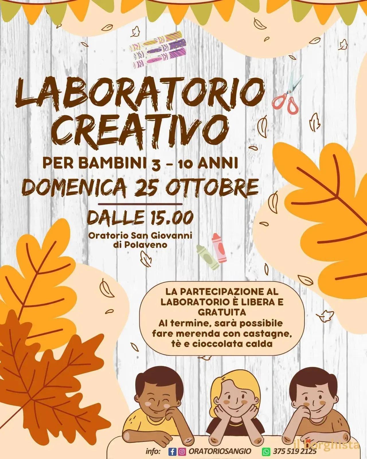 Locandina Laboratorio creativo per bambini 2026 a Polaveno (Brescia)