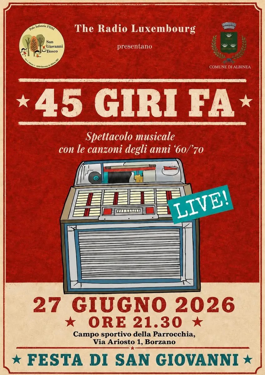 Locandina 45 GIRI FA 2026 a Albinea (Reggio nell'emilia)