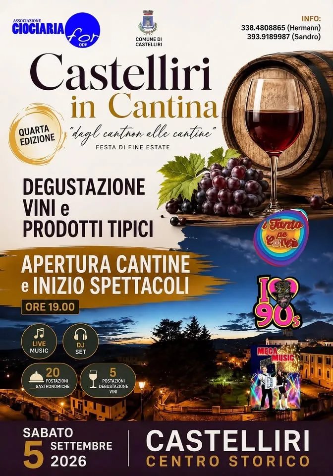 Locandina 4ª Castelliri in Cantina 2026 a Castelliri (Frosinone)